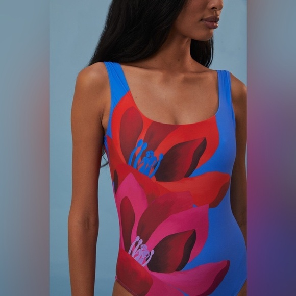 Farm Rio Watercolor Floral One Piece Swimsuit XL NWT - Picture 2 of 14